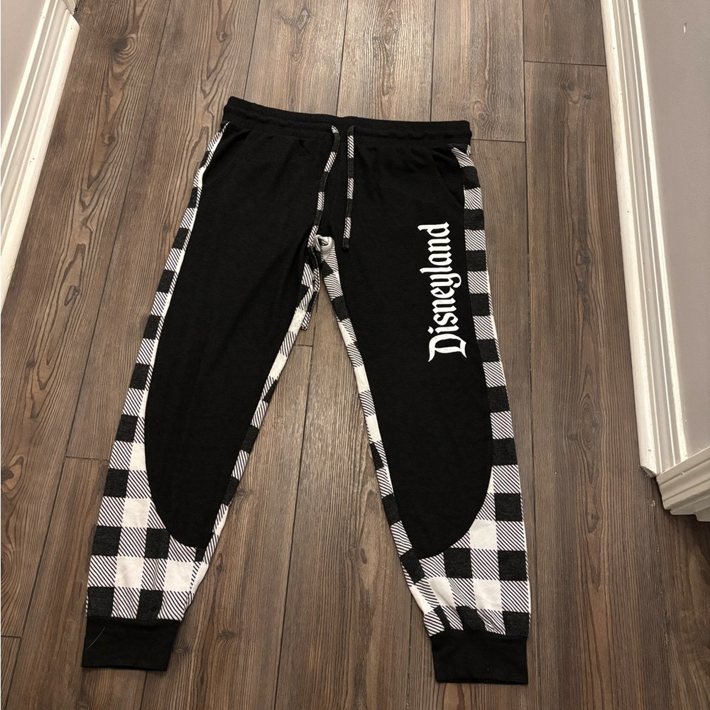 Disneyland Black and White Plaid Joggers